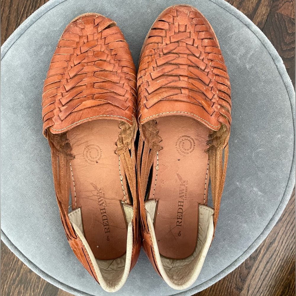 Readhawk Leather Huarache Sandals in Walnut
